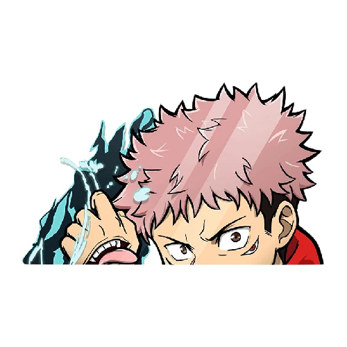 Jujutsu Kaisen 'Yuji Itadori | Shocked' Vinyl Car Peeker Sticker