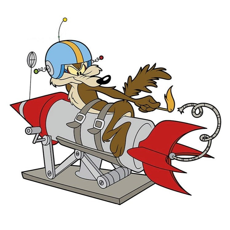 Looney Tunes 'Coyote | Lighting a Rocket 2.0 | Left' Vinyl Car Sticker