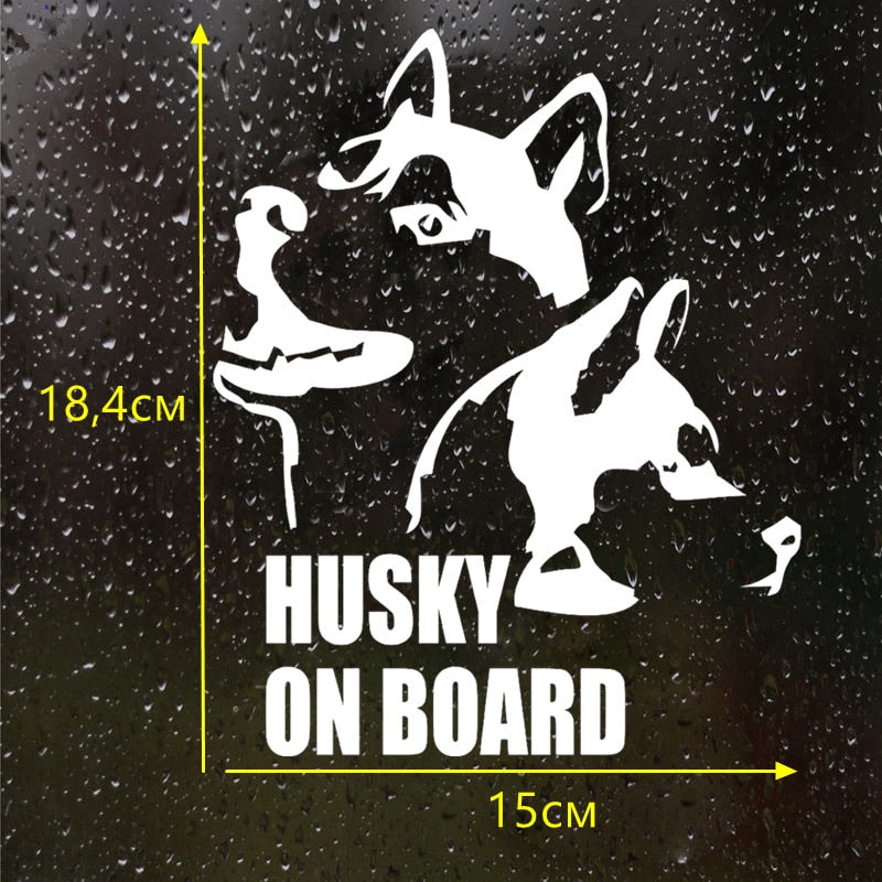 Husky On Board 'Two Dogs' Vinyl Car Sticker