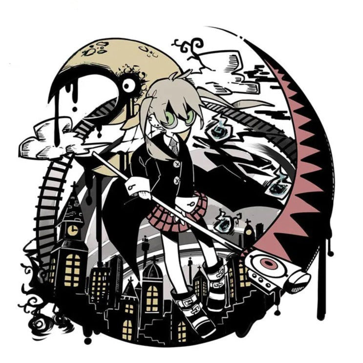 Soul Eater 'Maka Albarn Holding Scythe Weapon | Chibi' Vinyl Car Sticker