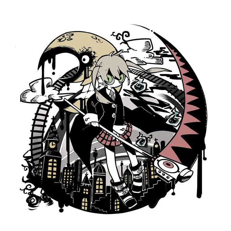 Soul Eater 'Maka Albarn Holding Scythe Weapon | Chibi' Vinyl Car Sticker