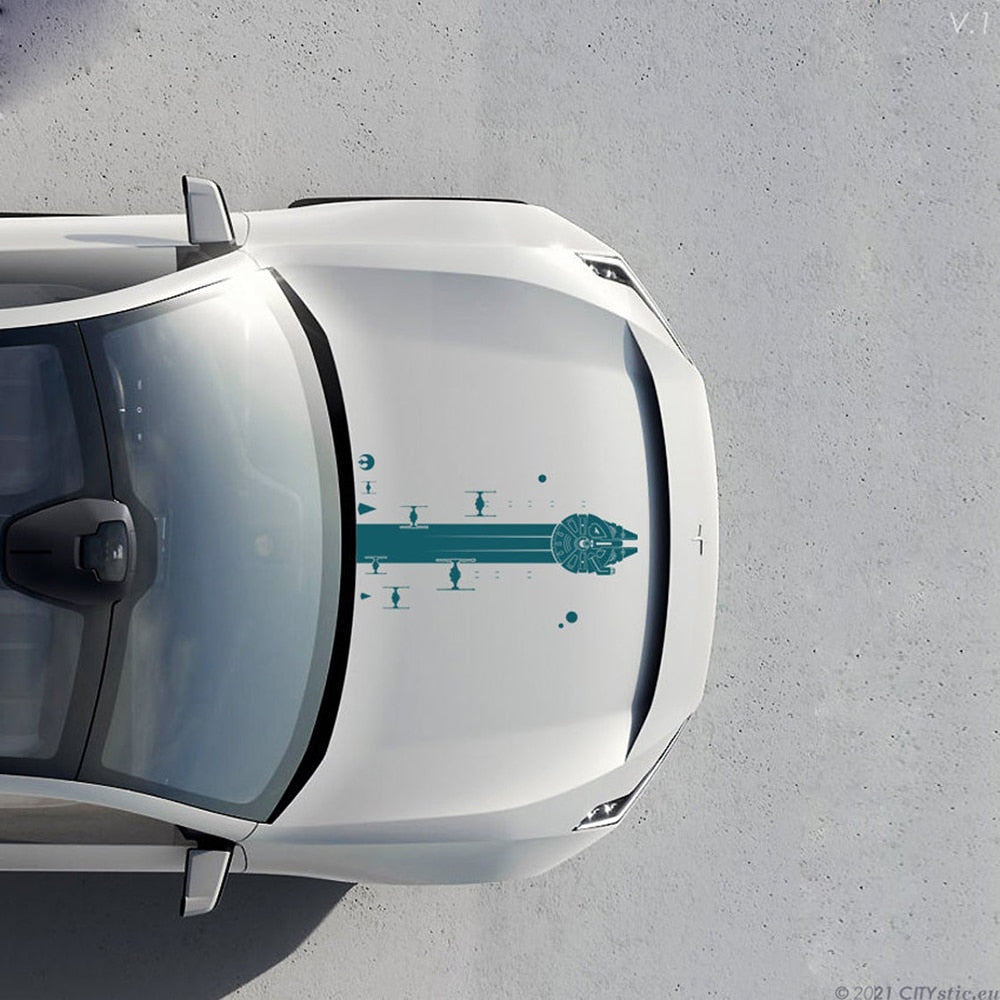 Star Wars 'Millennium Falcon And Tie Fighters' Vinyl Car Sticker