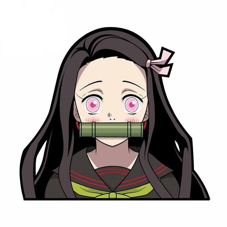 Demon Slayer 'Nezuko | Flushed' Vinyl Car Peeker Sticker