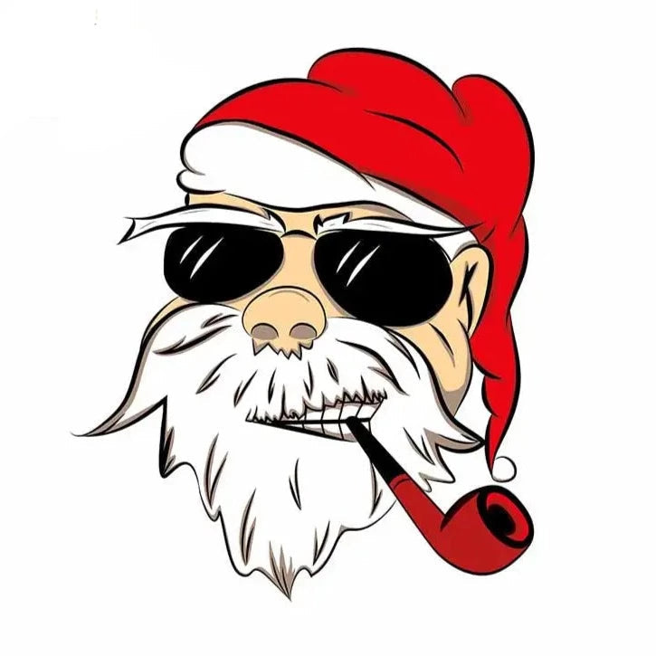 Christmas 'Santa Claus | Shades and Pipe' Vinyl Car Stickers