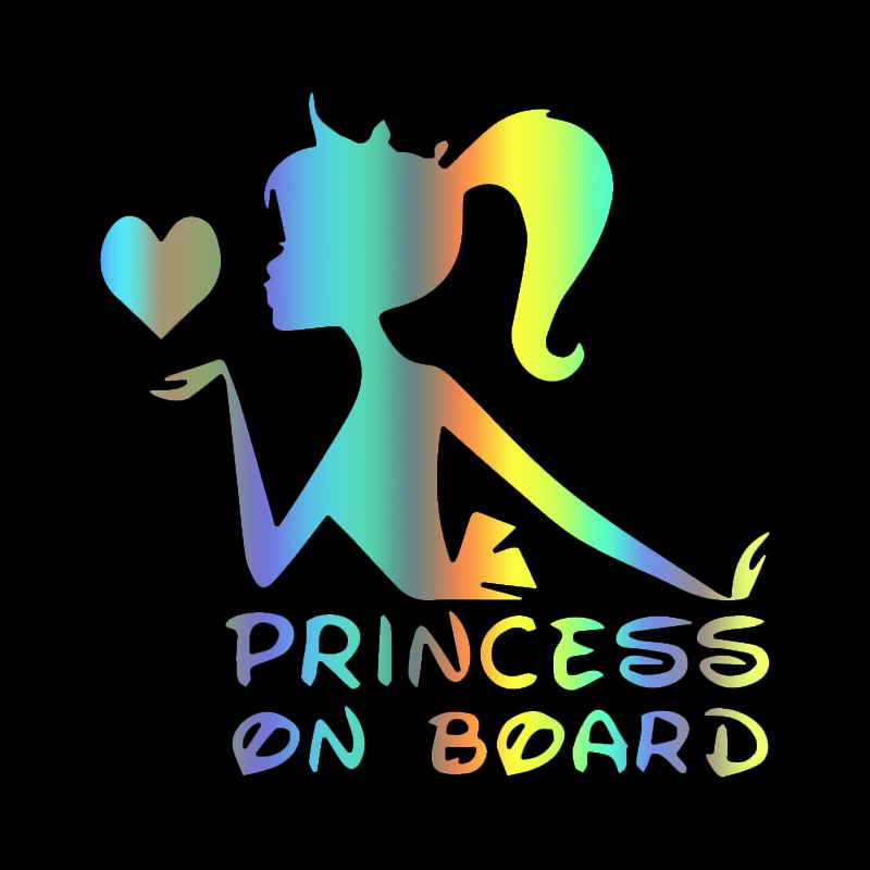 Princess On Board 'Blowing Heart' Vinyl Car Sticker