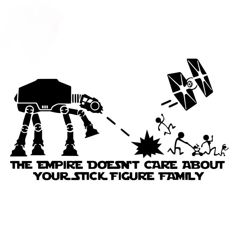 Star Wars 'The Empire Doesn't  Care About Your Stick Figure Family' Vinyl Car Sticker