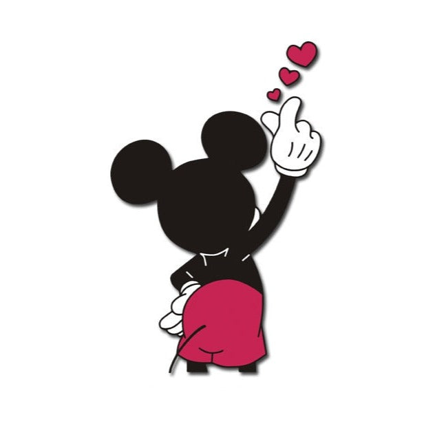 Mickey Mouse 'Mickey Back | Hand Heart' Vinyl Car Sticker