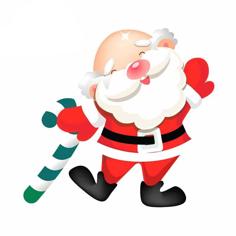 Christmas 'Joyful Santa | Candy Cane' Vinyl Car Sticker