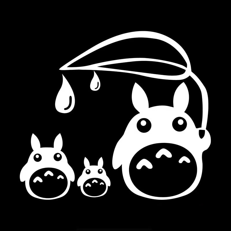 My Neighbor Totoro 'Oh, Chuu And Chibi-Totoro | Leaf Umbrella' Vinyl Car Sticker