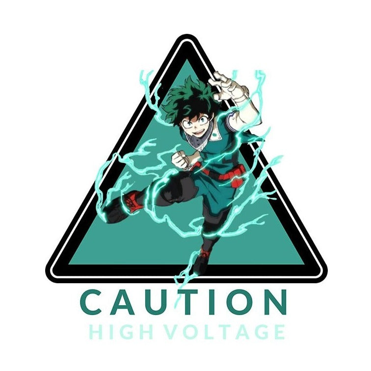 My Hero Academia 'Deku | Caution High Voltage' Vinyl Car Sticker