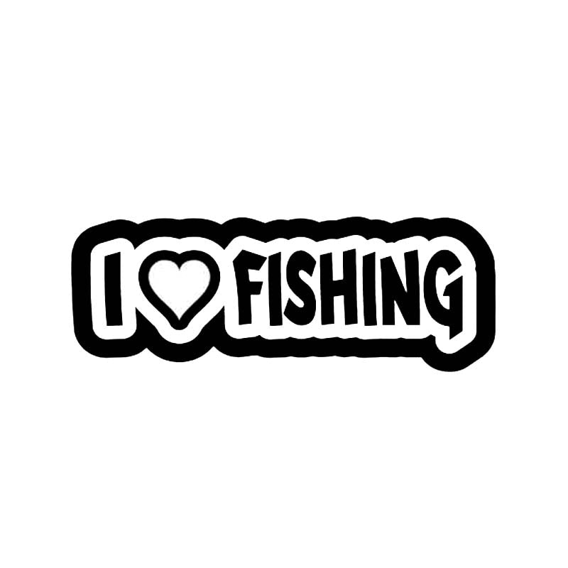 Cool Font 'I Love Fishing' Vinyl Car Sticker