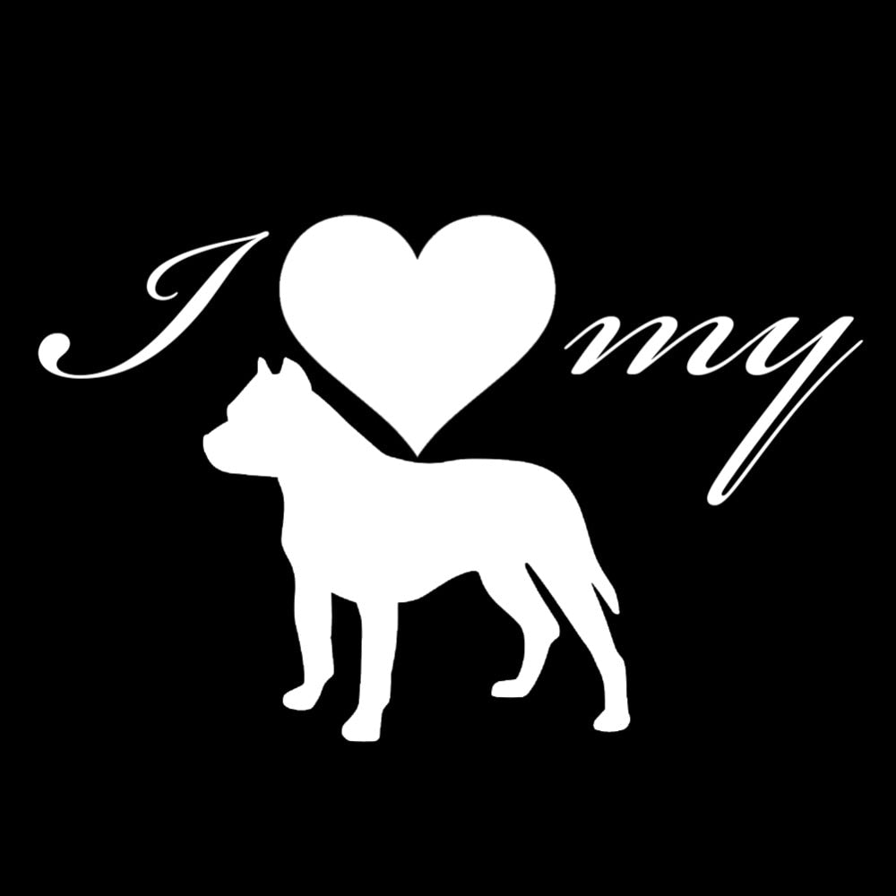 Pit Bull Dog 'I Love My Dog' Vinyl Car Sticker
