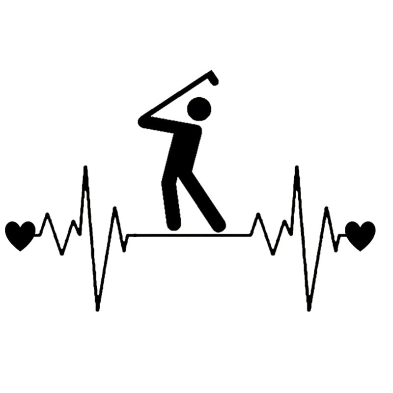 Golf Ball Driver 'Heartbeat Lifeline' Vinyl Car Sticker