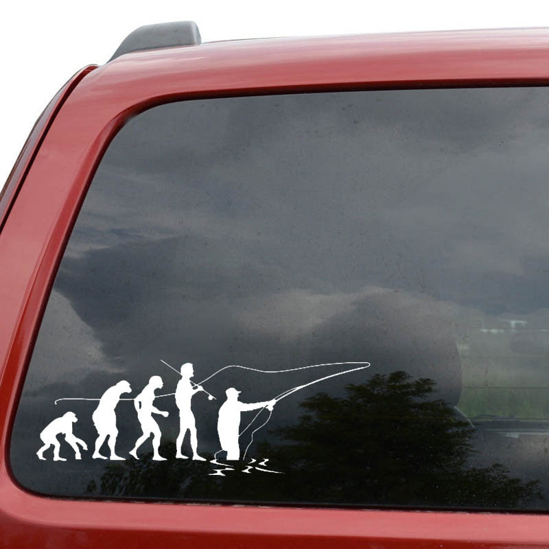 Fishing 'Evolution' Vinyl Car Sticker