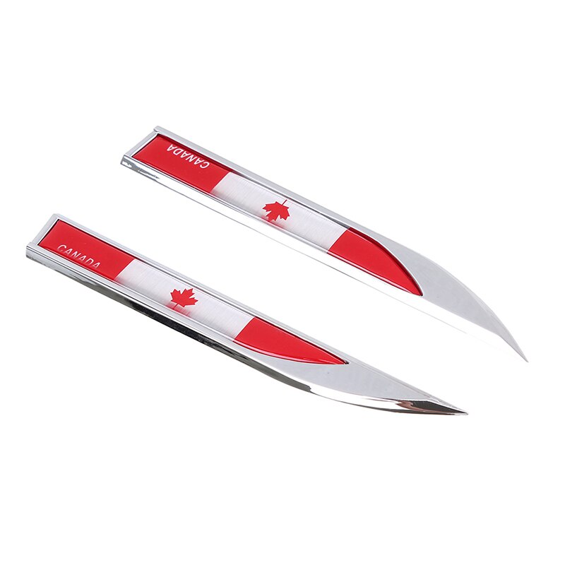 Side Fender Knife 'Canada Emblem Flag' Metal Car Sticker