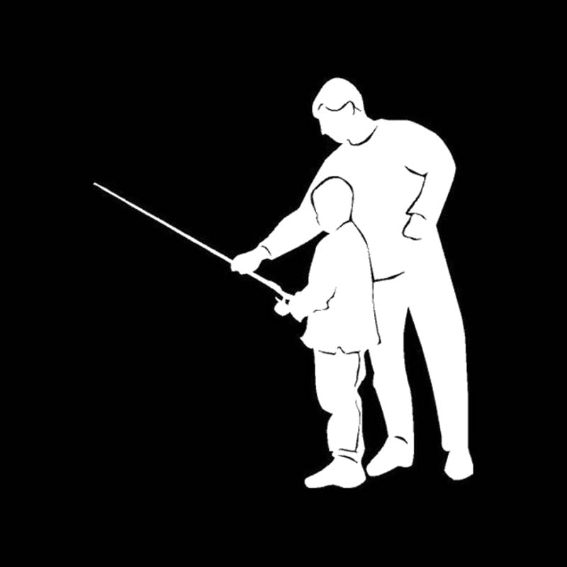 Cool 'Father and Son Fishing' Vinyl Car Sticker