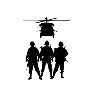 Military Tactical 'Helicopter with Soldiers' Vinyl Car Sticker