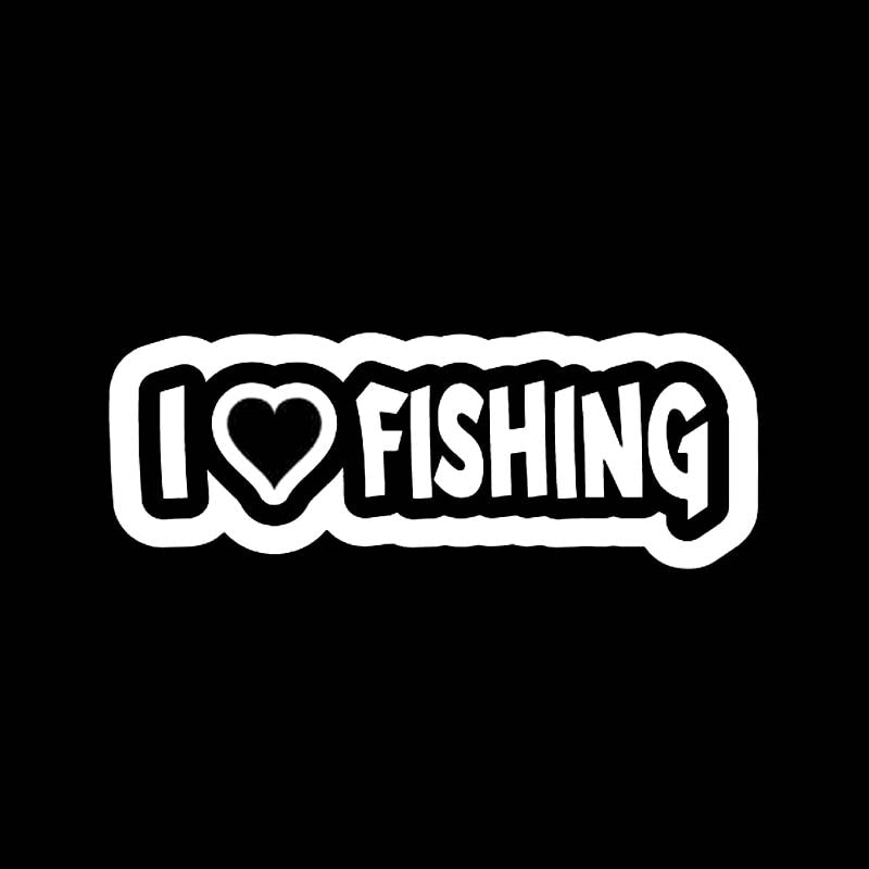 Cool Font 'I Love Fishing' Vinyl Car Sticker