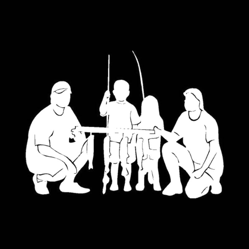 Travel Camp 'Family Fishing' Vinyl Car Sticker