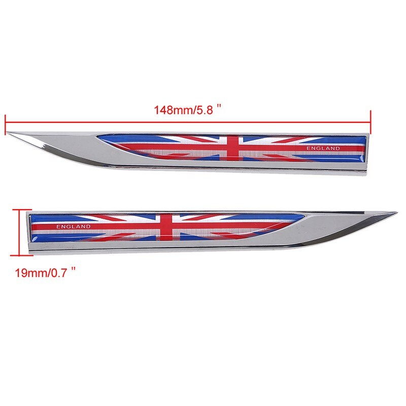 Side Fender Knife 'England Emblem Flag' Metal Car Sticker