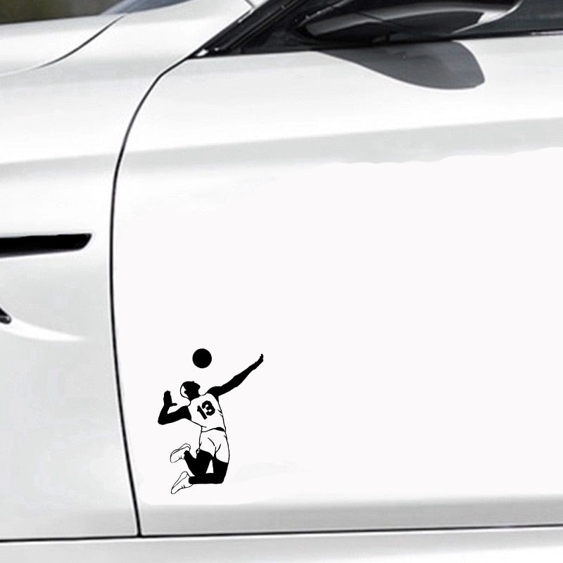Volleyball Player 'Jersey Number 13' Vinyl Car Sticker