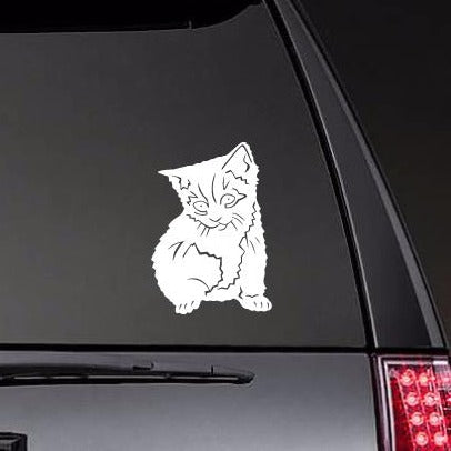 Cute Kitten 'Looking Down' Vinyl Car Sticker