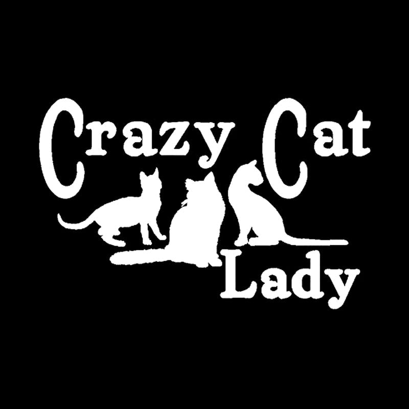 Crazy Cat Lady 'Three Cats' Vinyl Car Sticker