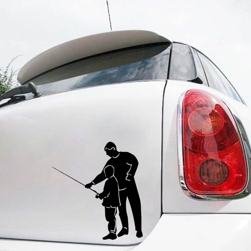 Cool 'Father and Son Fishing' Vinyl Car Sticker