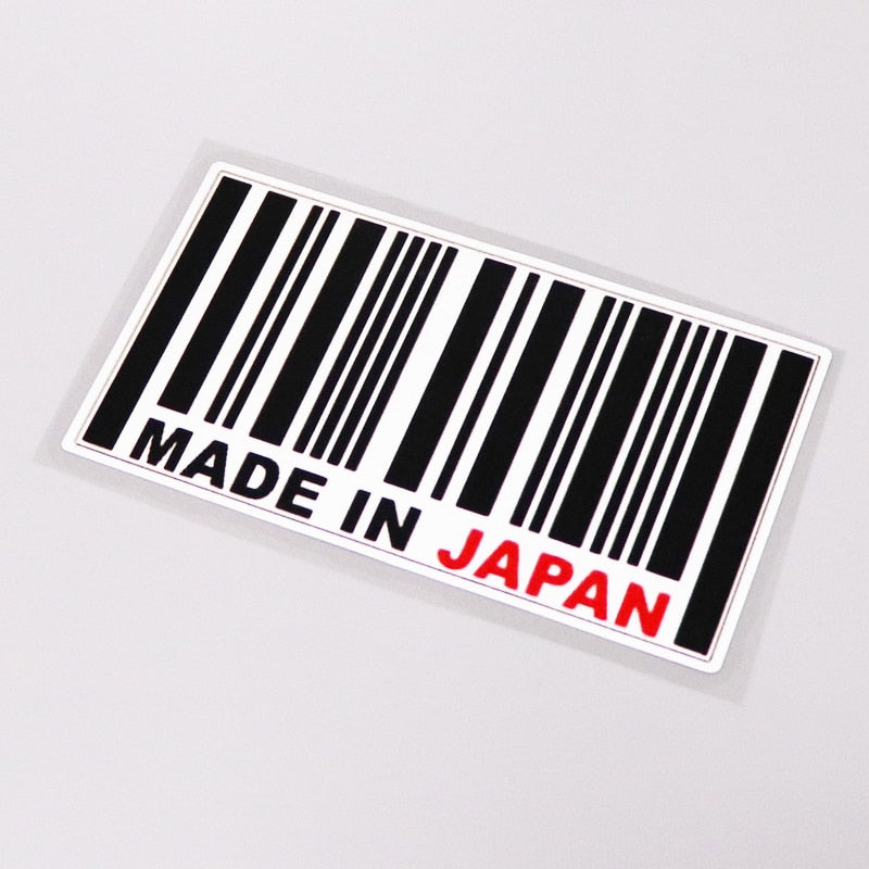 Funny 'Made In Japan | Bar Code' Vinyl Car Sticker