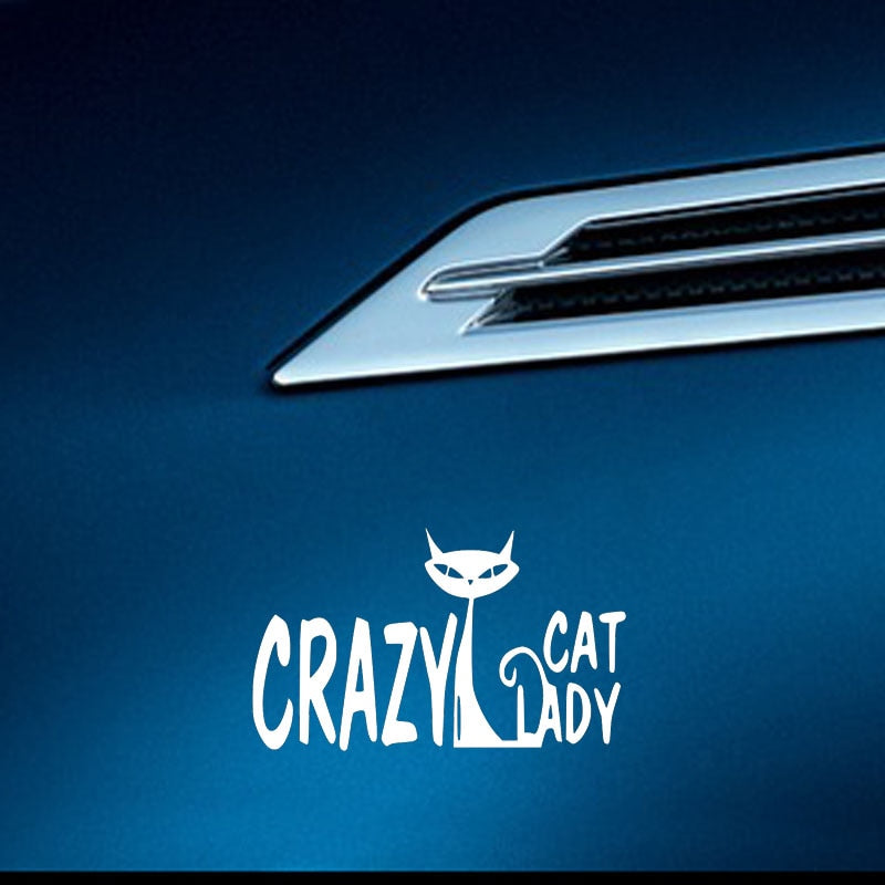Cat 'Crazy Cat Lady' Vinyl Car Sticker