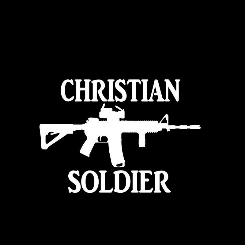 Christian Soldier 'AR-15 Rifle Gun' Vinyl Car Sticker