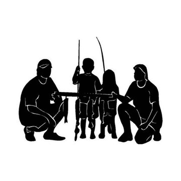 Travel Camp 'Family Fishing' Vinyl Car Sticker