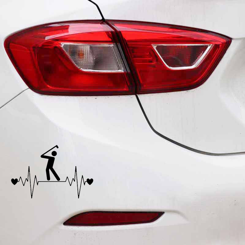 Golf Ball Driver 'Heartbeat Lifeline' Vinyl Car Sticker