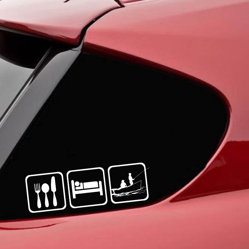 Cool 'Eat | Sleep | Fishing' Vinyl Car Sticker
