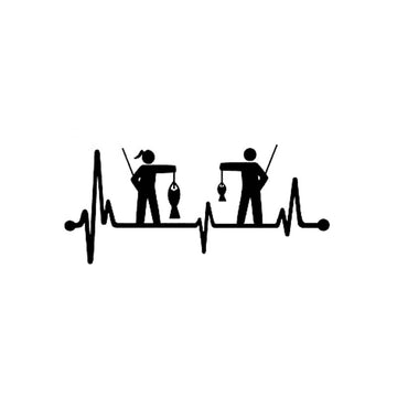 Heartbeat Lifeline 'Couple Fishing' Vinyl Car Sticker
