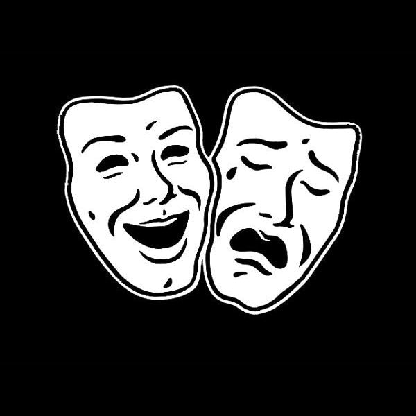 Cool Mask 'Happy and Sad'  Vinyl Car Sticker