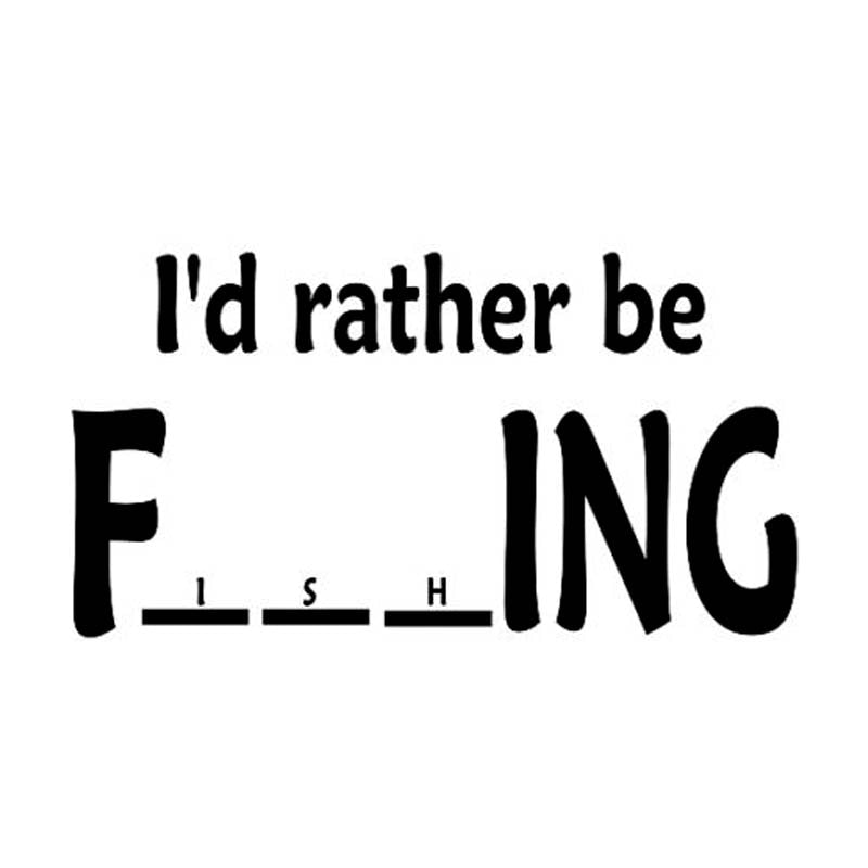 Cool 'I'd Rather Be Fishing' Vinyl Car Sticker