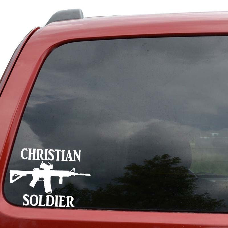 Christian Soldier 'AR-15 Rifle Gun' Vinyl Car Sticker