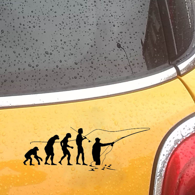 Fishing 'Evolution' Vinyl Car Sticker