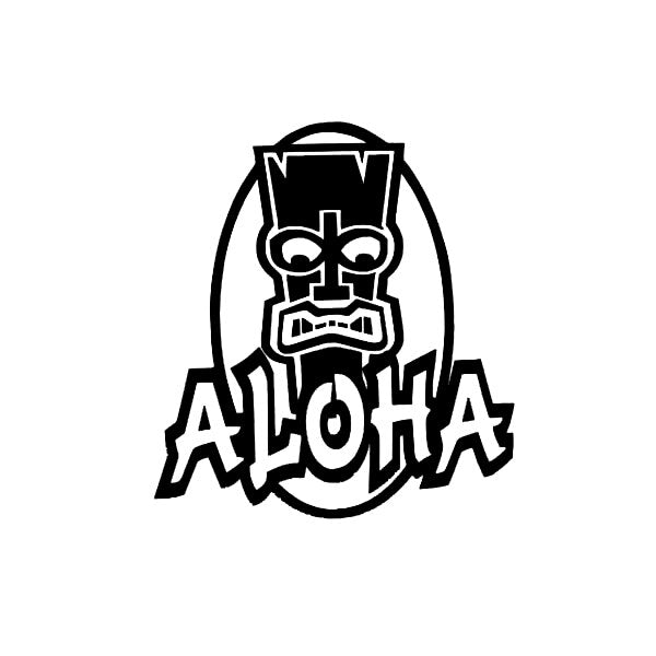 Aloha 'Tiki Statue' Vinyl Car Sticker