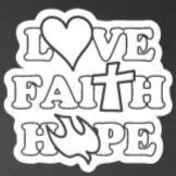 Religious 'Love | Faith | Hope' Vinyl Car Sticker