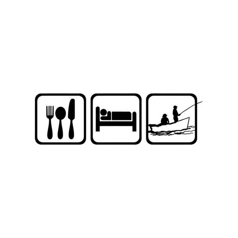 Cool 'Eat | Sleep | Fishing' Vinyl Car Sticker