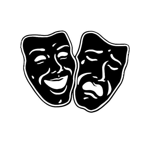 Cool Mask 'Happy and Sad'  Vinyl Car Sticker