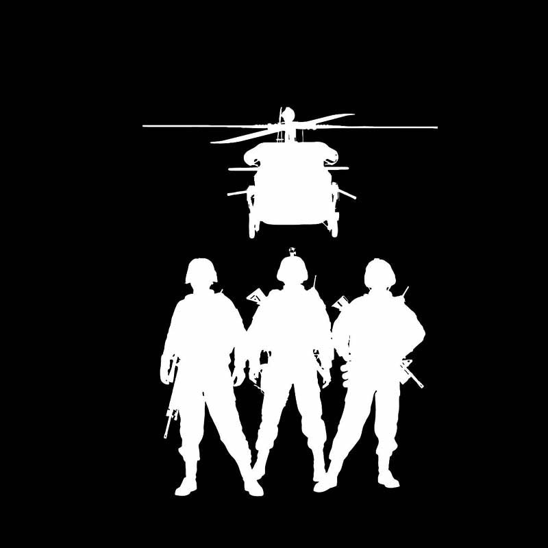 Military Tactical 'Helicopter with Soldiers' Vinyl Car Sticker