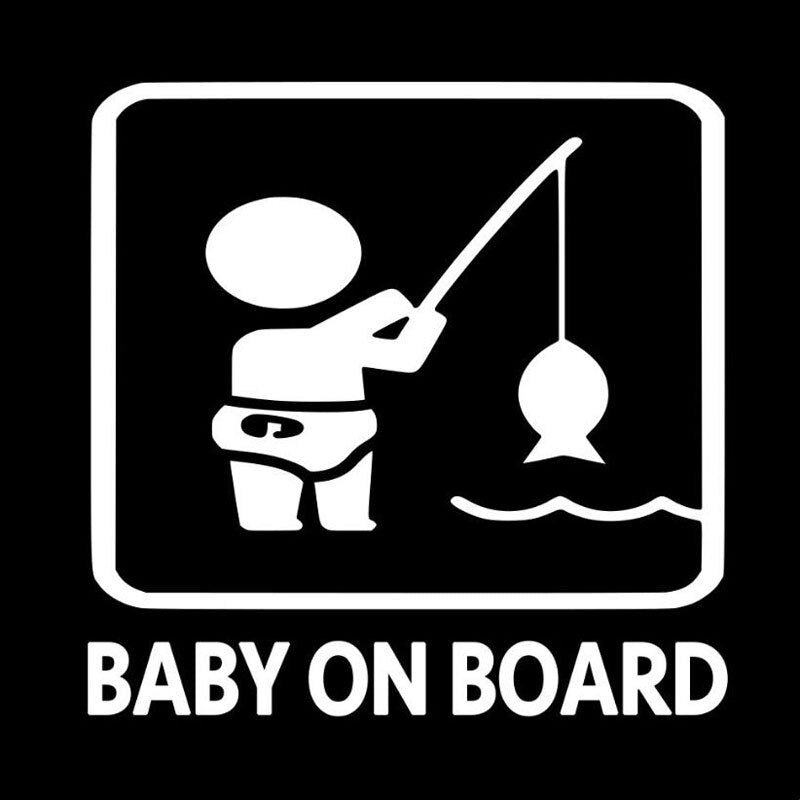 Baby On Board 'Fishing' Vinyl Car Sticker