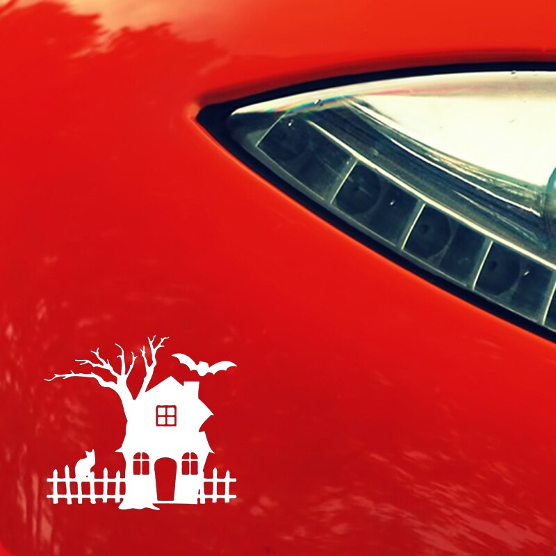 Halloween 'Spooky House Tree' Vinyl Car Sticker