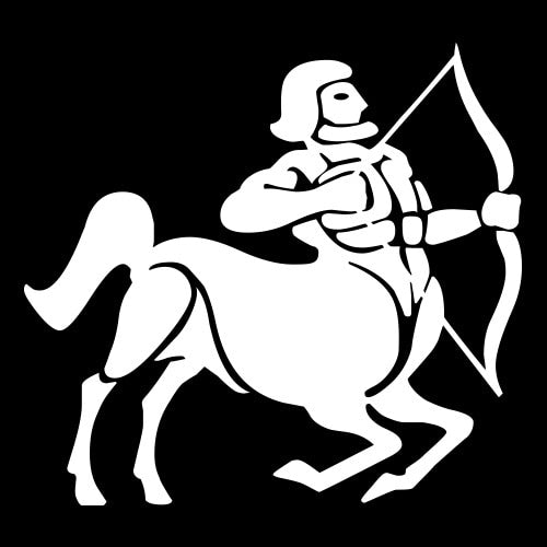 Zodiac Sign 'Sagittarius | Black and White' Vinyl Car Sticker