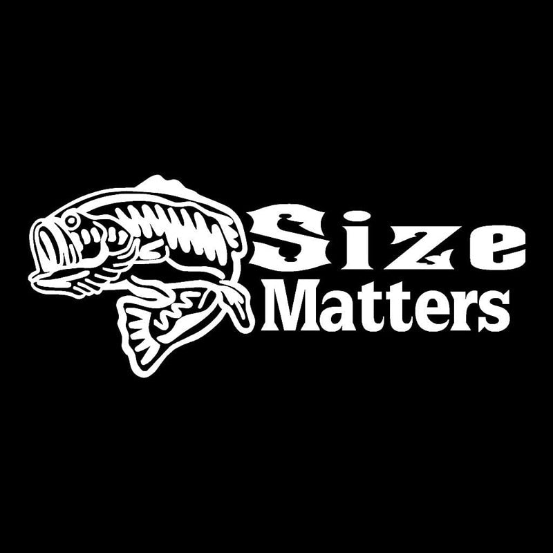 Bass Fish 'Size Matters' Vinyl Car Sticker