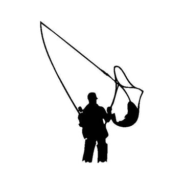 Fisherman 'Catching Fish' Vinyl Car Sticker