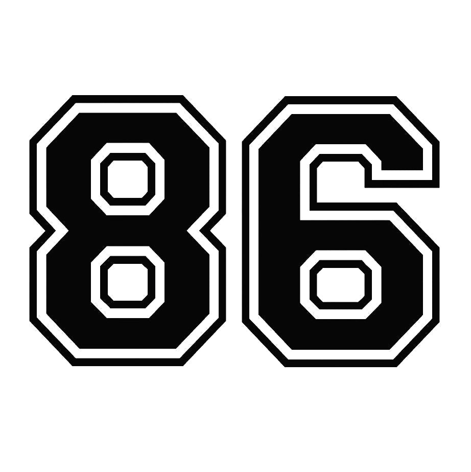 Football 'Number 86' Vinyl Car Sticker